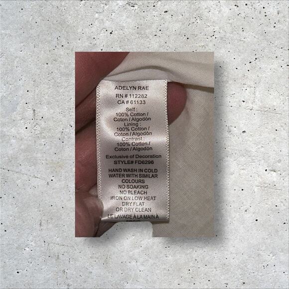 Adelyn Rae Lisha Embroidered Floral Leaf Tiered Midi Dress 100% Cotton Romantic - Picture 7 of 7